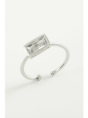 Zero Land Hnrlishp Dikdörtgen Zirkon Taşlı Yüzük-Sarı