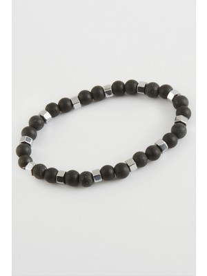 Zero Land Hnrlishp Hematit - Mat Onix Doğaltaş Bileklik-Siyah