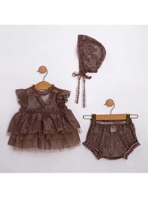 ministok Lina Boneli Külotlu Dantel Kız Bebek Elbisesi