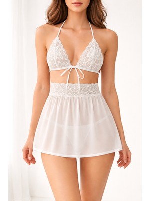 Liora De Mar Dantelli Bralet & Düz Şort & Tanga 3’lü Iç Giyim Takımı – Zarif ve Rahat