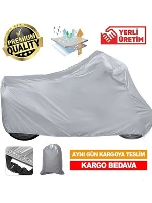 Mondial 125 Mc Roadracer Arka Çanta Uyumlu Motor Branda Örtü Miflonlu Premium 4 Mevsim Koruma Gri