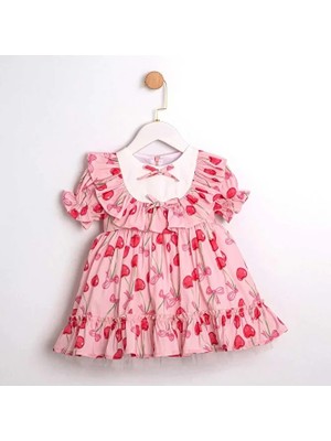 ministok Sweet Cherry Kısa Kollu Kız Çocuk Elbise