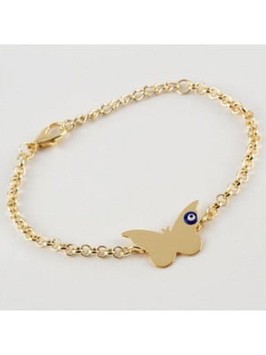 Zero Land Hnrlishp Kelebek Figürlü Zincir Bileklik - Sarı