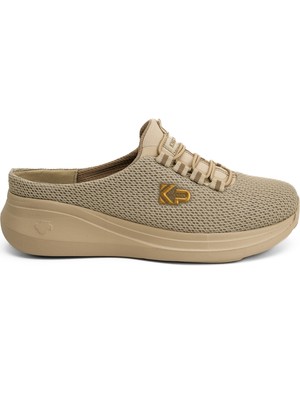 King Paolo Sneaker Tekstil Tabanı Çıkan Yürüyüş Kadın Terlik KP5109 Bej