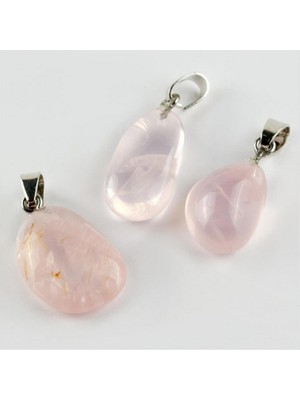 Zero Land Hnrlishp Pembe Kuvars Doğaltaş Kolye Ucu - Pembe