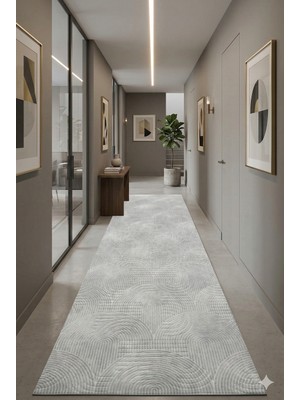 Swan Home Kaymaz Tabanlı Yolluk Kesme Halı Salon Koridor Mutfak Yatak Odası Halısı SHJ93002 Gri