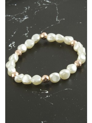 Zero Land Hnrlishp Inci Hematit Doğaltaş Bileklik - Beyaz