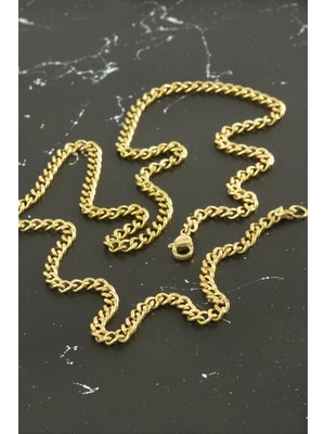 Zero Land Hnrlishp Düz Zincir Çelik Kolye 55 cm - Sarı