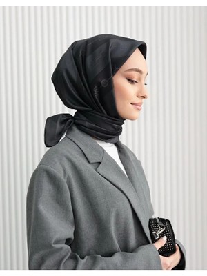 Bushu Kadın Monogram Twill Eşarp