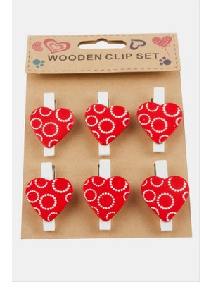 Zero Land Hnrlishp 6 Adet Kalp Süs Mandal-Kırmızı