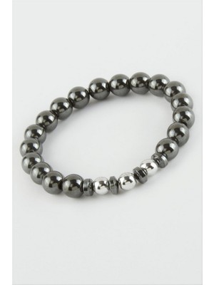 Zero Land Hnrlishp Hematit Doğaltaşlı Bileklik - Gümüş Rengi