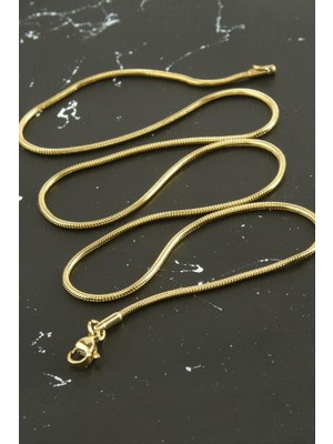 Zero Land Hnrlishp Silindir Zincir Çelik Kolye 55 cm - Sarı