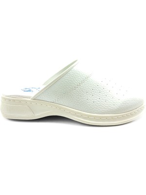 Ortoplus Sabo Unisex Deri Hastane Terlik KT9001 Beyaz