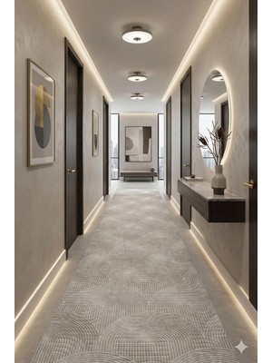 Swan Home Kaymaz Tabanlı Yolluk Kesme Halı Salon Koridor Mutfak Yatak Odası Halısı SHJ93002 Bej