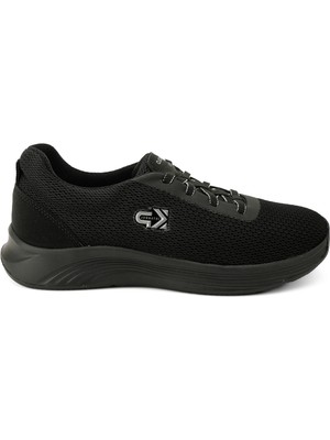 King Paolo Sneaker Tekstil Yürüyüş Kadın Ayakkabı Bağcıklı KP5174 Siyah