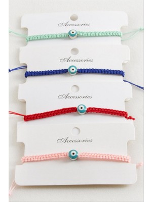 Zero Land Hnrlishp Nazar Makrome Örgülü Bileklik - Su Yeşili