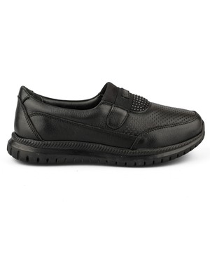 Ortoplus Deri Ortopedik Kadın Ayakkabı KO2503 Siyah