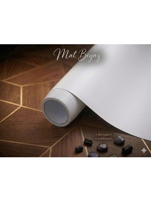 Ferizli Reklam Beyaz (Mat) Yapışkanlı Folyo - Mobilya, Cam ve Dolap Kaplama Folyosu - Suya Dayanıklı Dekoratif Kaplama