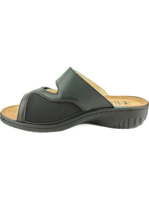 OrtoPlus Real Ortopedik Tabanı Çıkan Terlik Kemik Çıkıntılı 0381 Siyah