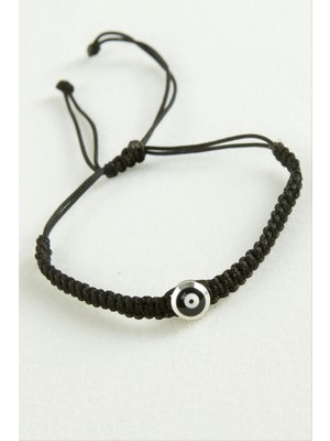 Zero Land Hnrlishp Nazar Makrome Ip Bileklik - Siyah