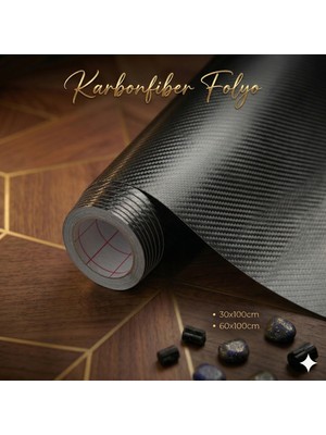 Ferizli Reklam Karbonfiber Yapışkanlı Folyo - Mobilya, Cam ve Dolap Kaplama Folyosu - Suya Dayanıklı Dekoratif Kaplama