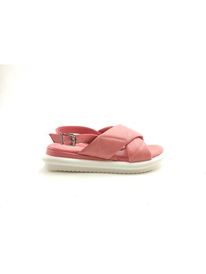 Ortoplus Deri Ortopedik Kadın Sandalet S3010 Pembe