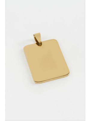 Zero Land Hnrlishp Künye Isim Yazılabilir Çelik Kolye Ucu 2,3*3,2 cm - Gümüş Rengi