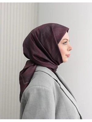 Bushu Kadın Monogram Twill Eşarp