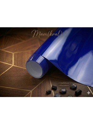 Ferizli Reklam Parlak Mavi (Kral Mavi) Yapışkanlı Folyo - Mobilya, Cam ve Dolap Kaplama Folyosu - Suya Dayanıklı Dekoratif Kaplama