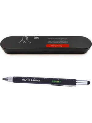 Hediye Vakti Kişiye Özel "kardeş" Temalı Çok Amaçlı Kalem - Şık Metal Kutulu ve Isim Yazılı Hediye