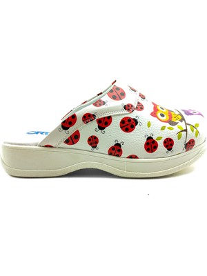 Ortoplus Sabo Kadın Hastane Terlik KT9000 Beyaz Baykuş