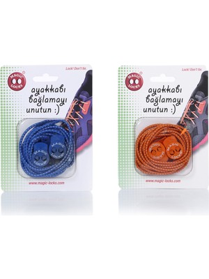 Magic Locks  Yuvarlak Akıllı Ayakkabı Bağcık 2'li Set