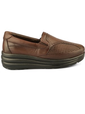 Ortoplus Deri Ortopedik Kadın Ayakkabı Kemik Çıkıntılı KO2501 Kahve