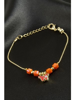 Zero Land Hnrlishp Küp Kristal Bileklik - Turuncu