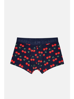 Happy Socks -  Erkek Lacivert Kiraz Desenli Boxer