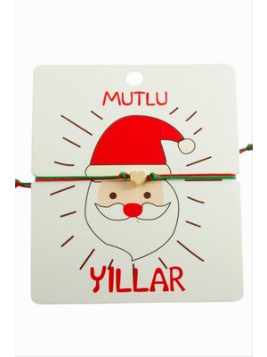 Zero Land Hnrlishp Kalp Çift Ipli Yılbaşı Bilekliği - Kırmızı