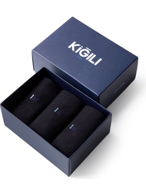 Kiğılı 3'lü Bambu Karışımlı Düz Çorap Hediye Kutulu Set