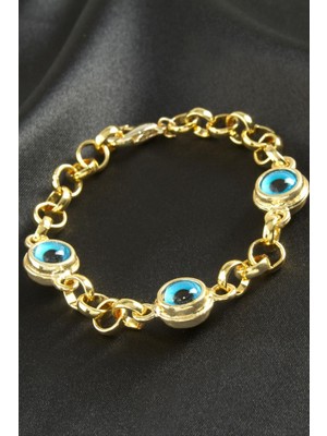 Zero Land Hnrlishp Nazar Camgöz Zincir Bileklik - Sarı