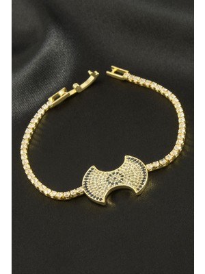 Zero Land Hnrlishp Fiyong Zirkon Taşlı Çocuk Bileklik 16 cm - Gümüş Rengi