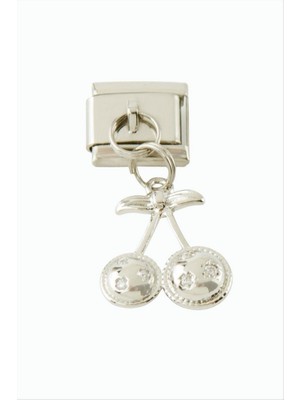 Zero Land Hnrlishp Kiraz Sallatılı Çelik Charm - Gümüş Rengi