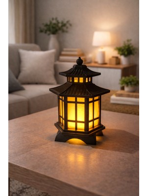 Brntech 3D Dekoratif LED Fener Mumluk – Modern Zen Stil Masaüstü Tealight Fener Mumluk Pla Materyal