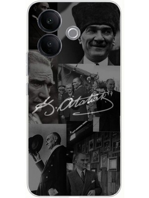 TechTree Vivo V60 Lite Uyumlu Kemal Atatürk Imza Baskılı Silikon Kılıf