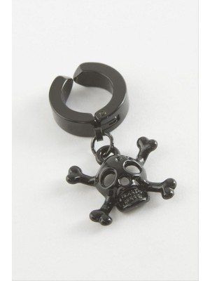 Zero Land Hnrlishp Kuru Kafa Çelik Erkek Küpe (Kıstırmalı) 1 Adet - Gümüş Rengi