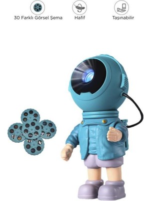 Başkenttekno Astronot Projektör Star Gökyüzü Kumandalı Aydınlatma Gece Lambası LW37