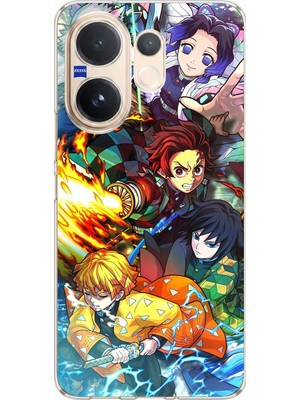 TechTree Vivo V60 Uyumlu Demon Slayer Efsanesi:iblis Avcıları Baskılı Silikon Kılıf