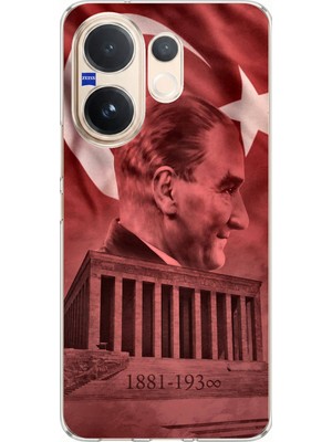 TechTree Vivo V60 Uyumlu Atatürk Portresi ve Anıtkabir Baskılı Silikon Kılıf