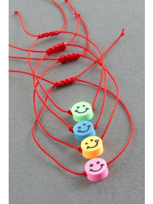 Zero Land Hnrlishp Emoji Makrome Ip Bileklik - Kırmızı