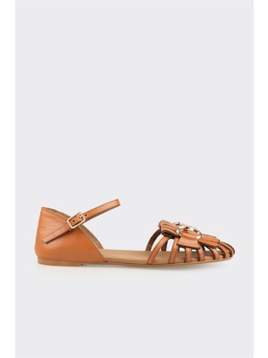 Elle Taba Deri Kadın Günlük Sandalet