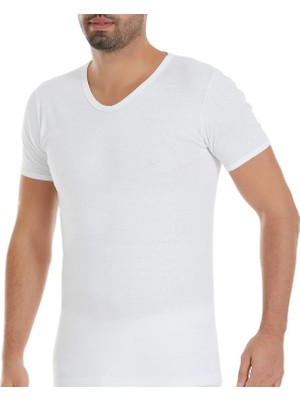 Yıldız Çamaşır Erkek Beyaz Tekli V Yaka Kısa Kol Fanila Atlet
