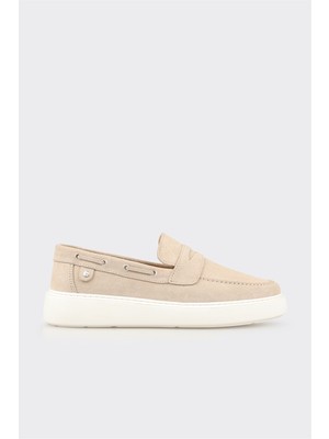 Elle Bej Deri Erkek Günlük Loafer